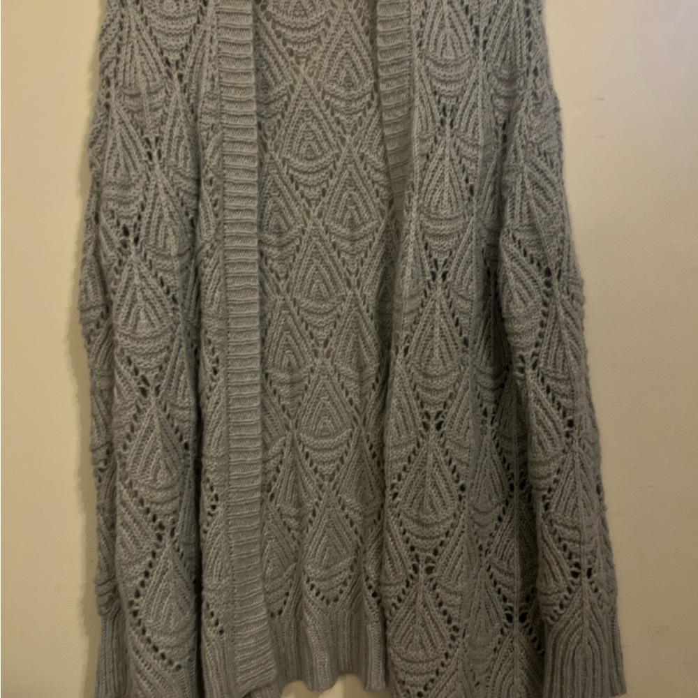 Chelsea & Theodore Gray Cable Knit Cardigan